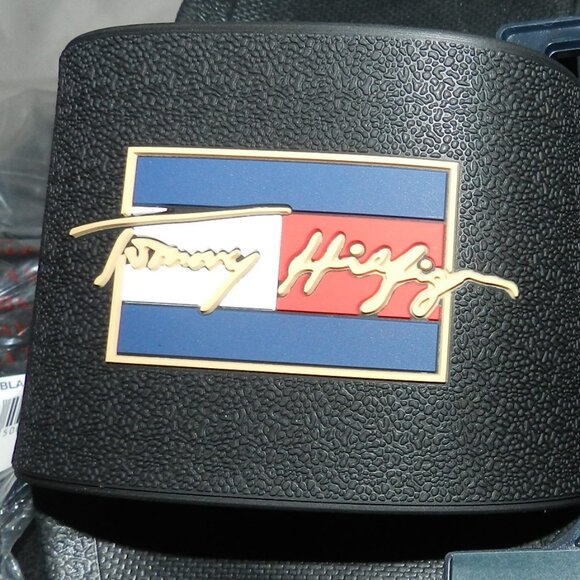 Tommy Hilfiger Signature Collection Flag Pool Slide Sandals Black MENS NWT! - Picture 3 of 11